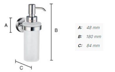 Smedbo Home s&aelig;bedispenser - Krom/mat glas