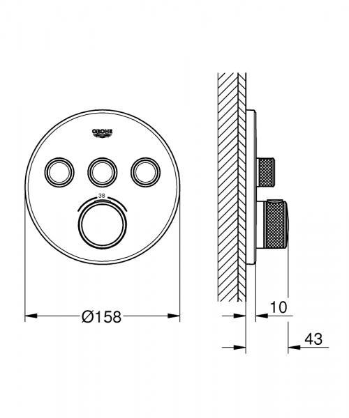 Grohe SmartControl komplet brusesystem m/SmartActive brus til indbygning - Børstet warm sunset Grohe SmartControl komplet brusesystem m/SmartActive brus til indbygning - Børstet warm sunset