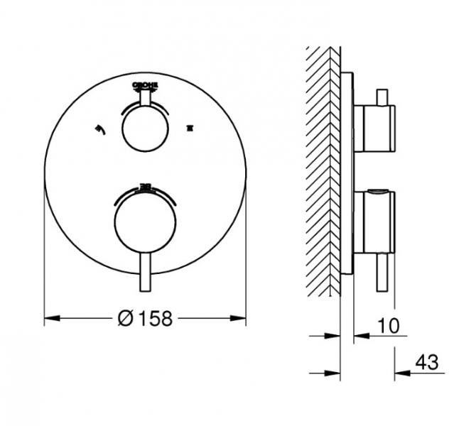 Grohe Atrio Rainshower 310 komplet brusesystem til indbygning m/SmartActive håndbrus - Børstet Hard Graphite Grohe Atrio Rainshower 310 komplet brusesystem til indbygning m/SmartActive håndbrus - Børstet Hard Graphite