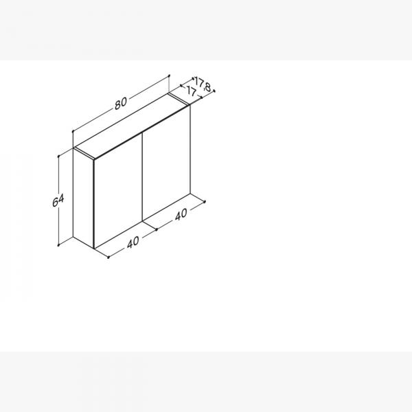 Dansani Mido+ Select 80 spejlskab - Hvid blank Dansani Mido+ Select 80 spejlskab - Hvid blank