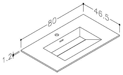 Strømberg Corian 80 møbelvask - 1 hanehul - Mat hvid Strømberg Corian 80 møbelvask - 1 hanehul - Mat hvid