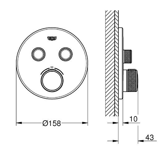 Grohe SmartControl komplet brusesystem m/Rainshower 310 hovedbruser & SmartActive t/indbygning - Poleret Cool Sunrise