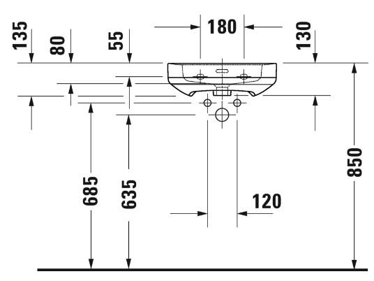 Duravit Soleil 45 h&aring;ndvask t/v&aelig;g