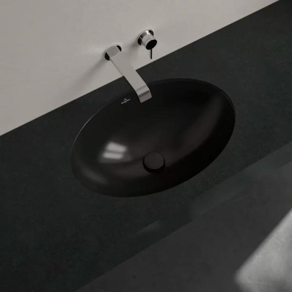 V&B Loop&Friends 48 håndvask t/underlimning - Med overløb - Ebony - Ceramic+ V&B Loop&Friends 48 håndvask t/underlimning - Med overløb - Ebony - Ceramic+
