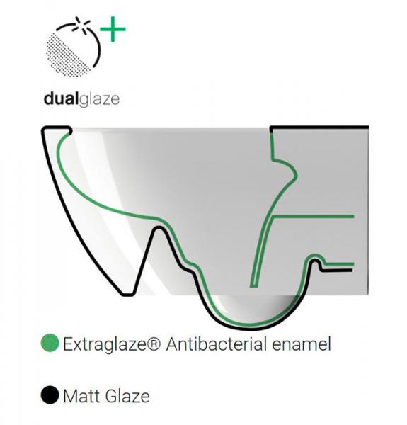 GSI Pura kompakt 50 v&aelig;gh&aelig;ngt toilet m/DualGlaze+ - Creta