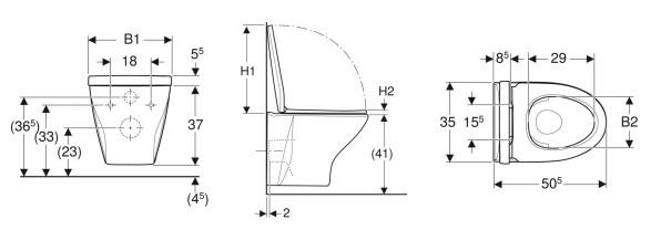If&ouml; Spira 6265 Rimfree v&aelig;gh&aelig;ngt toilet Inkl. toilets&aelig;de m/softclose