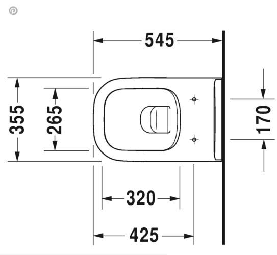 Duravit D-Code v&aelig;gh&aelig;ngt toilet m/RIMless og s&aelig;de m/softclose