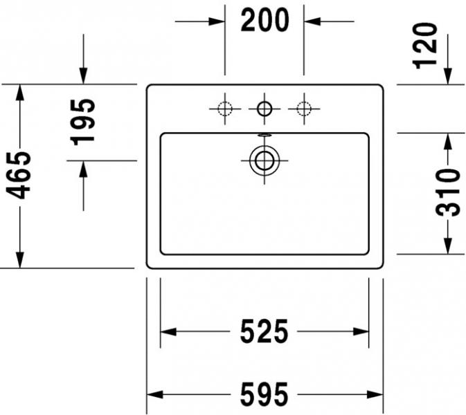Duravit Vero 60 fritst&aring;ende bowlevask - 1 hanehul