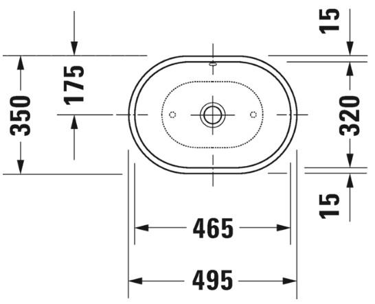 Duravit Foster 50 fritst&aring;ende bowlevask - Uden hanehul