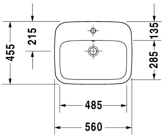 Duravit DuraStyle 56 håndvask t/nedfældning Duravit DuraStyle 56 håndvask t/nedfældning