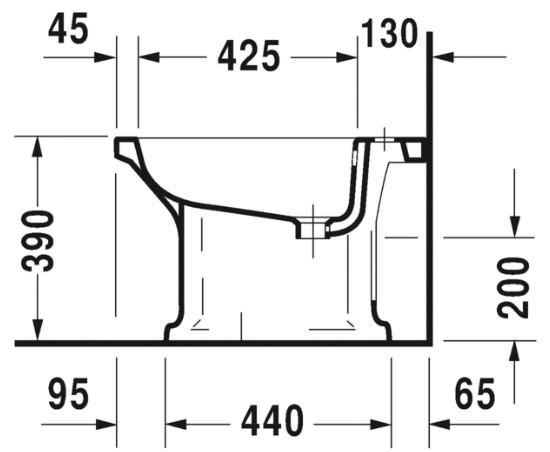 Duravit 1930 gulvst&aring;ende bidet - 1 hanehul
