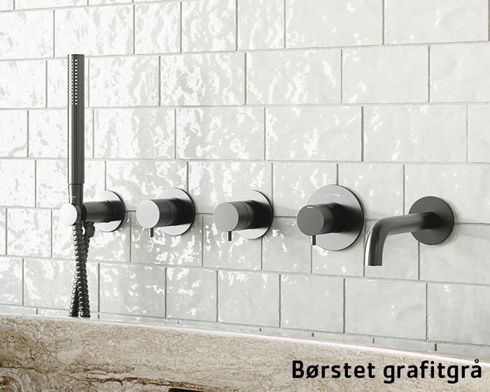 Damixa Silhouet BS 2 komplet badekararmatur til indbygning - Mat sort Damixa Silhouet BS 2 komplet badekararmatur til indbygning - Mat sort