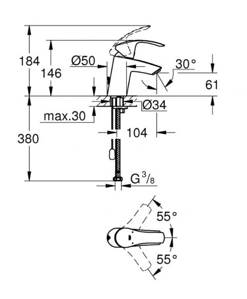 Grohe Eco komplet pakke til badev&aelig;relset 2 - Krom