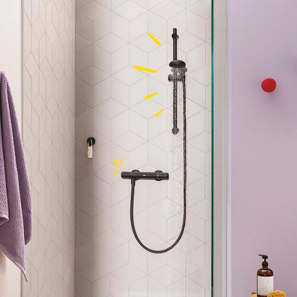 Grohe Precision Start brusetermostat - Mat sort Grohe Precision Start brusetermostat - Mat sort