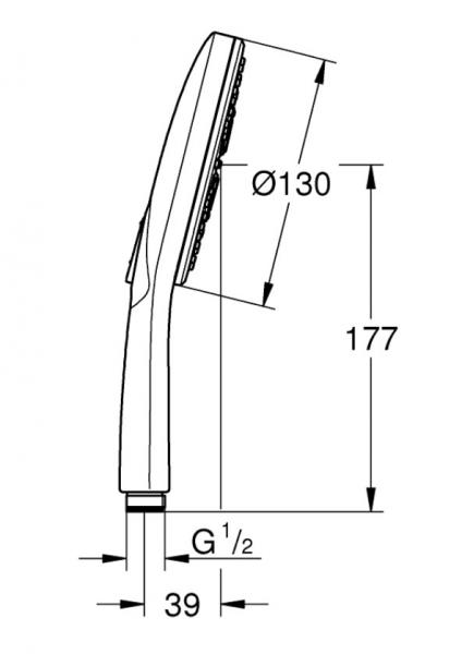 Grohe Rainshower SmartActive h&aring;ndbruser - 3 spray - Steel