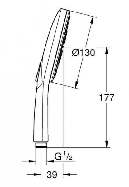 Grohe Rainshower SmartActive h&aring;ndbruser - 3 spray - Mat sort