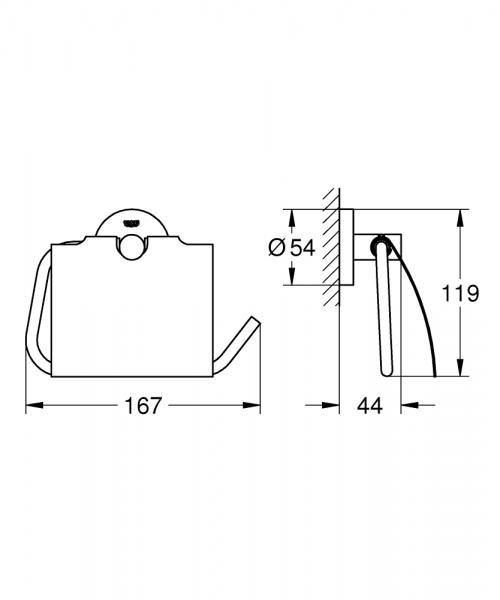 Grohe Essentials toiletrulleholder med l&aring;g - Poleret hard graphite