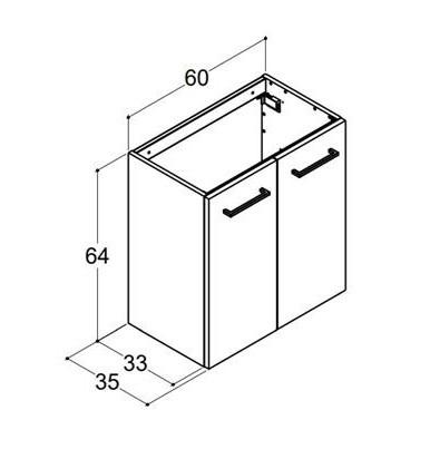 Dansani Mido+ 60 MINI m&oslash;belpakke m/Amber vask - Mat hvid