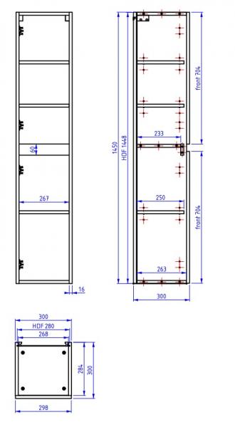 Sanibell Online h&oslash;jskab - Mat sort - Flatpack
