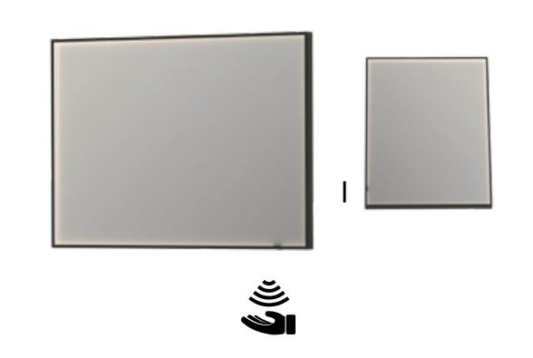 Sanibell Ink SP19 spejl m/lys, varme og sensor 120 x 80 cm - B&oslash;rstet kobber