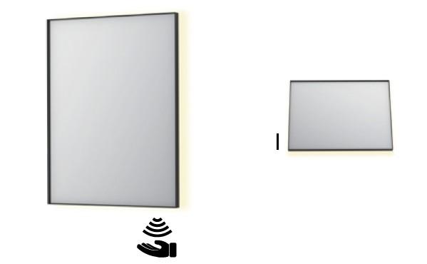 Sanibell Ink SP32 firkantet spejl m/backlight, varme og sensor 60 x 80 cm - B&oslash;rstet gunmetal