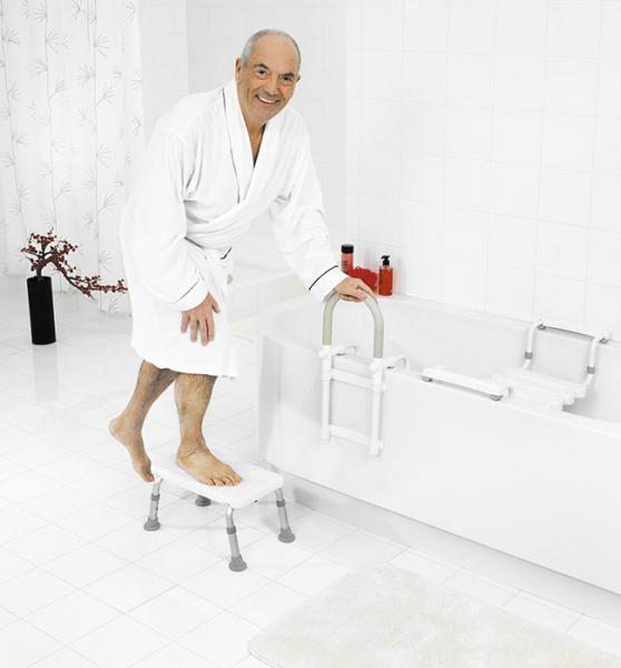 Ridder Assistent fodskammel - H&oslash;jdejusterbar - Hvid