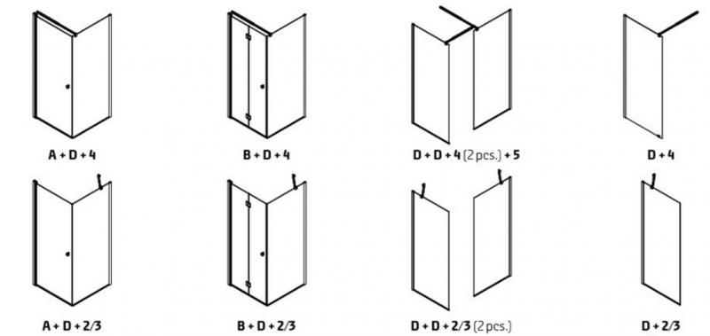 Dansani Match A+D 80x80 brusehj&oslash;rne - Klar glas/matkrom