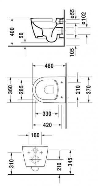 Duravit Soleil by Starck compact RIMless toiletpakke inkl. sæde m/softslose, cisterne og hvid betjening Duravit Soleil by Starck compact RIMless toiletpakke inkl. sæde m/softslose, cisterne og hvid betjening