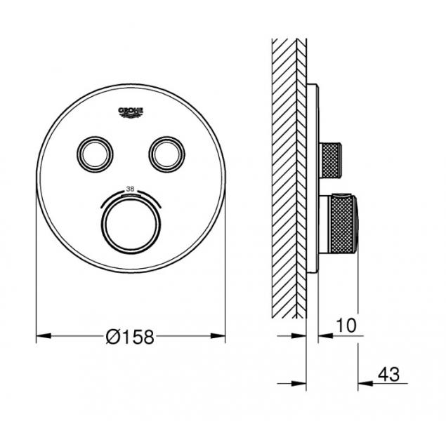 Grohe SmartControl komplet brusesystem m/Rainshower 310 og SmartActive til indbygning - B&oslash;rstet Warm Sunset
