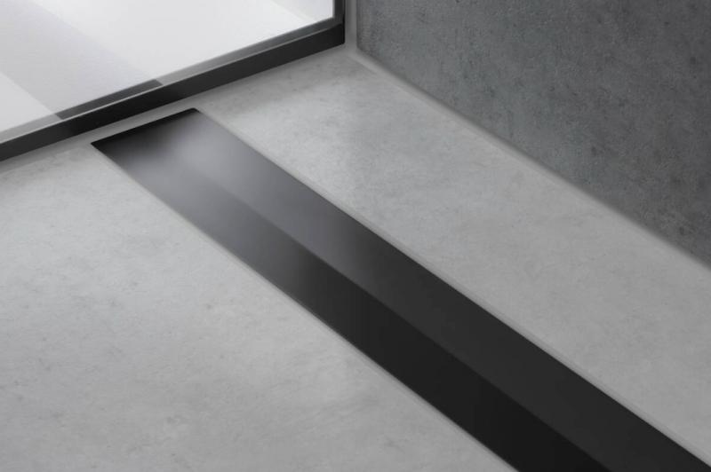 Hansgrohe RainDrain Flex kappes&aelig;t frit i gulv - 80 cm - Mat sort