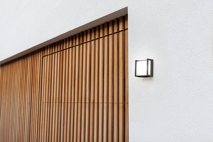 Lutec Architectural Qubo udend&oslash;rslampe til v&aelig;g 14 x 14 cm