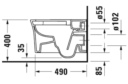 Duravit White Tulip v&aelig;gh&aelig;ngt toilet