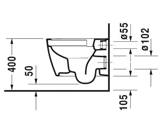 Duravit Me by Starck Compact Rimless v&aelig;gh&aelig;ngt toilet m/wondergliss - Hvid mat