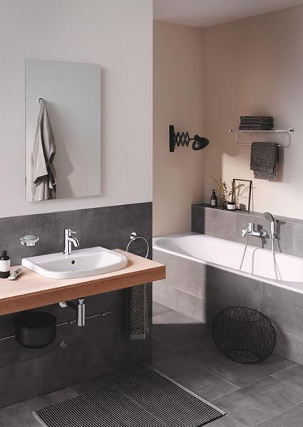 Grohe Bau 55 h&aring;ndvask t/nedf&aelig;ldning - 1 hanehul