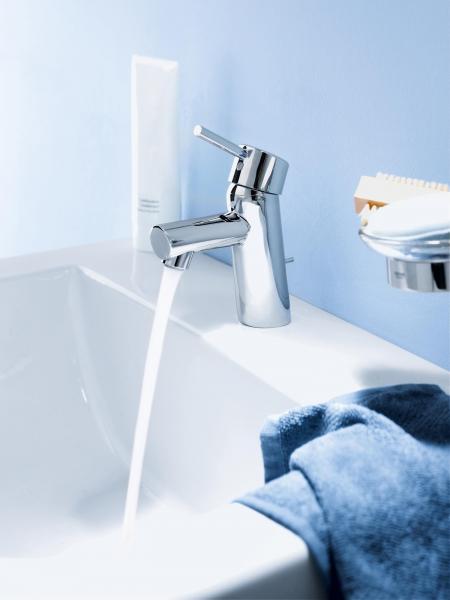 Grohe Concetto h&aring;ndvaskarmatur m/bundventil og Ecojoy
