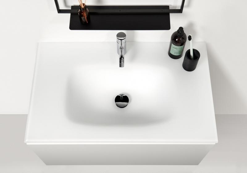 Bath 121 m&oslash;belvask i glas - Mat hvid
