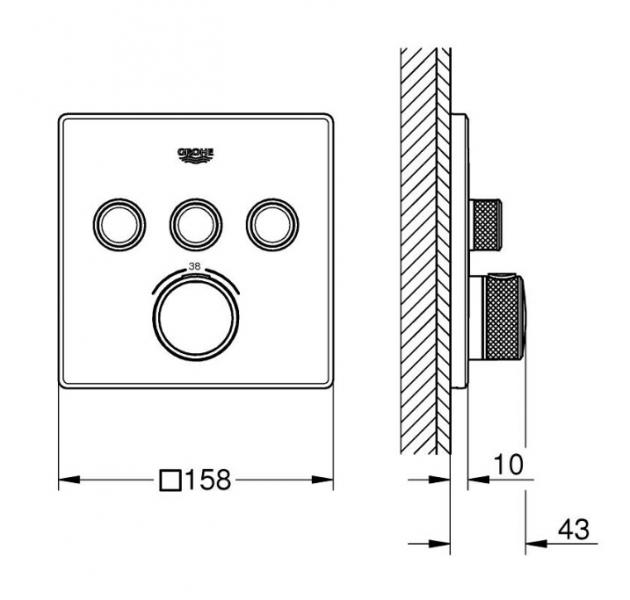Grohe Cube SmartControl 310 komplet brusesystem m/SmartActive brus til indbygning - Børstet Cool Sunrise Grohe Cube SmartControl 310 komplet brusesystem m/SmartActive brus til indbygning - Børstet Cool Sunrise