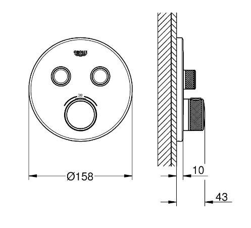Grohe SmartControl komplet brusesystem m/Rainshower 310 og SmartActive til indbygning - B&oslash;rstet Cool Sunrise