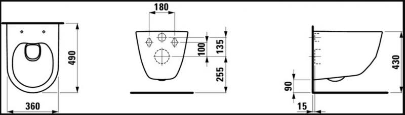 Laufen Pro Rimless LCC Compact toiletpakke inkl. sæde m/soft-close, mellem cisterne og hvid betjening Laufen Pro Rimless LCC Compact toiletpakke inkl. sæde m/soft-close, mellem cisterne og hvid betjening