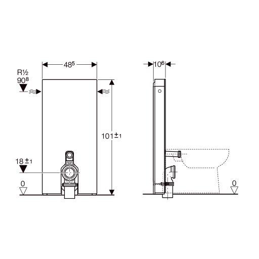 Geberit Monolith Plus til gulvst&aring;ende back-to-wall sk&aring;l - hvid