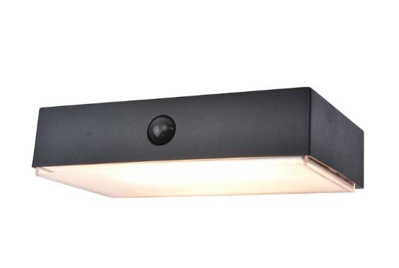 Lutec Fadi Solar udendørs væglampe m/solceller og sensor - Mat sort Lutec Fadi Solar udendørs væglampe m/solceller og sensor - Mat sort
