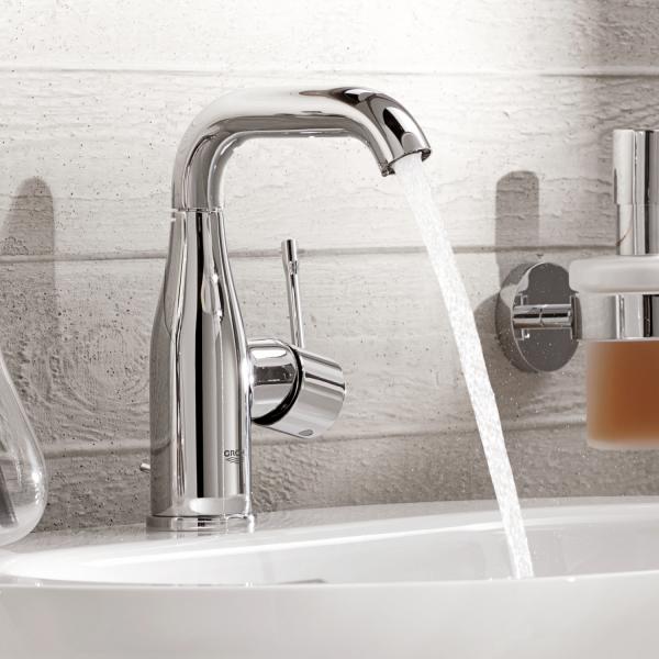 Grohe Essence New M h&aring;ndvaskarmatur m/bundventil - B&oslash;rstet cool sunrise