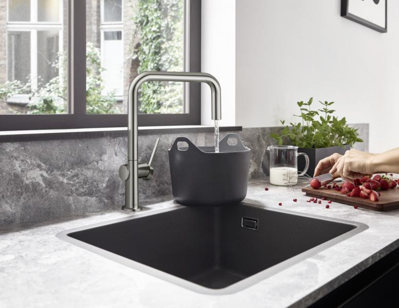 hansgrohe Talis M54 k&oslash;kkenarmatur m/U-tud - Rustfrit st&aring;l