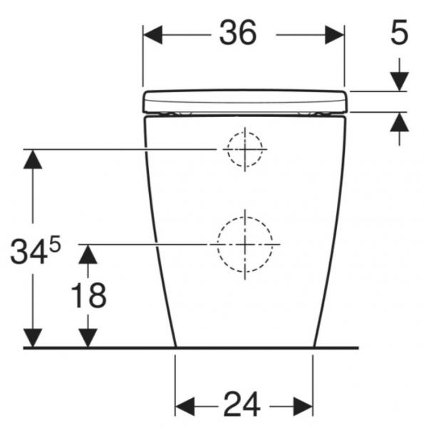 Geberit iCon BTW mat hvid gulvtoilet m/hvid Monolith cisterne Geberit iCon BTW mat hvid gulvtoilet m/hvid Monolith cisterne