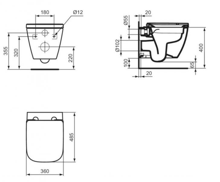 Ideal Standard I.life S kompakt væghængt toilet m/RIMless og sæde Ideal Standard I.life S kompakt væghængt toilet m/RIMless og sæde