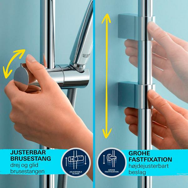 Grohe Vitalio Comfort 110 bruses&aelig;t 2 sprays inkl. brusehylde